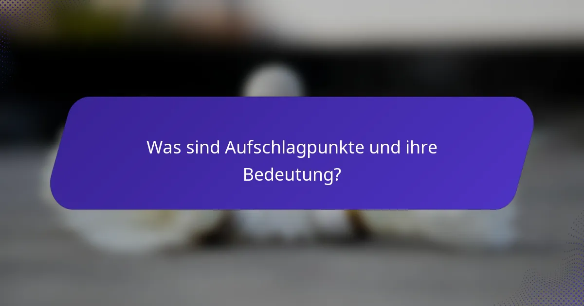 Was sind Aufschlagpunkte und ihre Bedeutung?