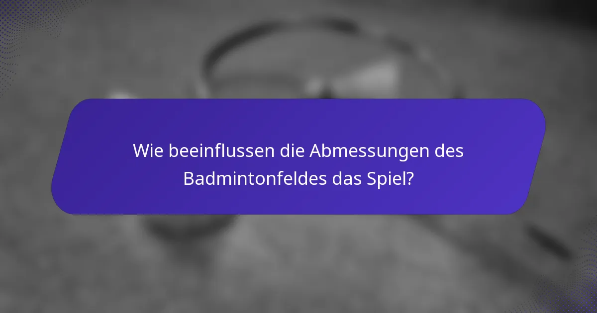 Wie beeinflussen die Abmessungen des Badmintonfeldes das Spiel?