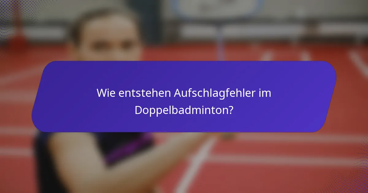 Wie entstehen Aufschlagfehler im Doppelbadminton?
