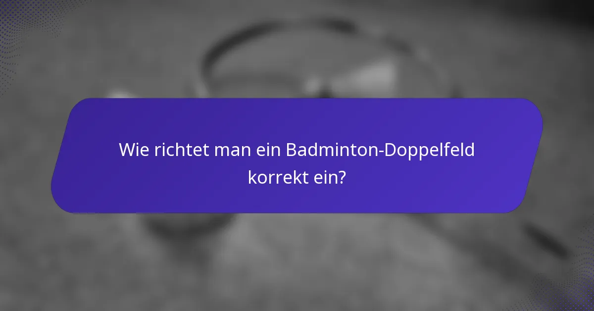 Wie richtet man ein Badminton-Doppelfeld korrekt ein?